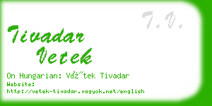 tivadar vetek business card